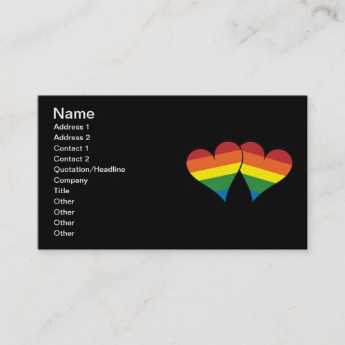 2 Rainbow Hearts Business Card Template
