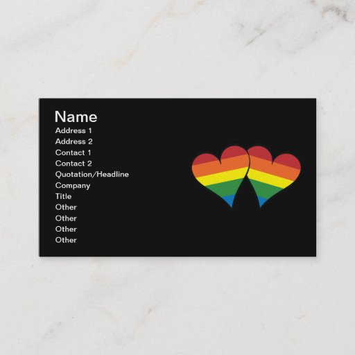 Customizable 2 Rainbow Hearts Business Card Template