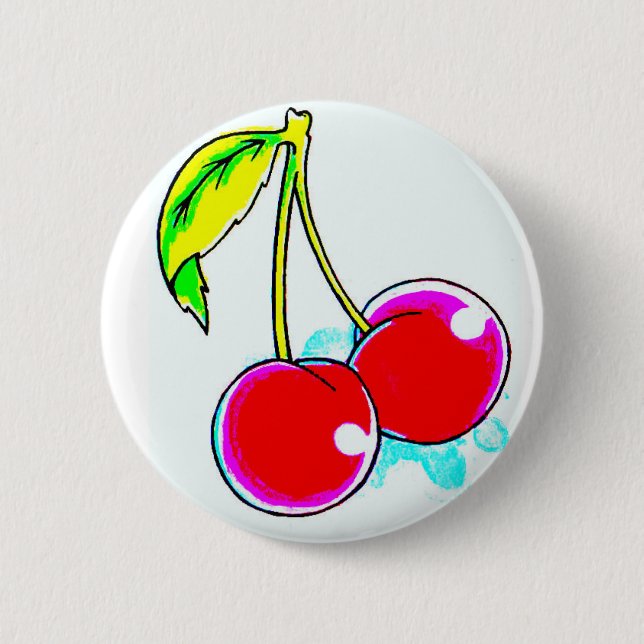 2 red cherries button (Front)