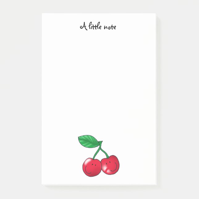 2 red cherries friends - personalized post-it notes (Front)