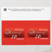2 RED Graduation Favor Custom Candy Bar Wrapper (Front)