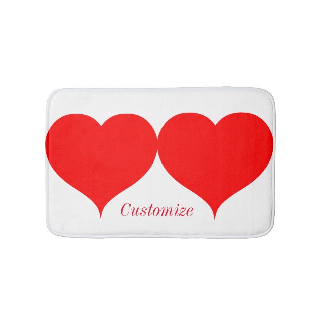 2 Red Hearts Valentine Thunder_Cove Bath Mat (Front)