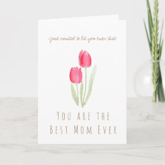 2 red  tulips Mother's Day greeting card 