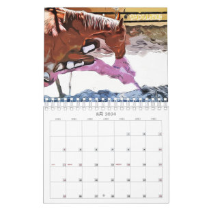 2 retired horses from Kay Mei Ranch Sarabred Illus Calendar