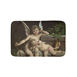 2 retro cupids sitting bathroom mat