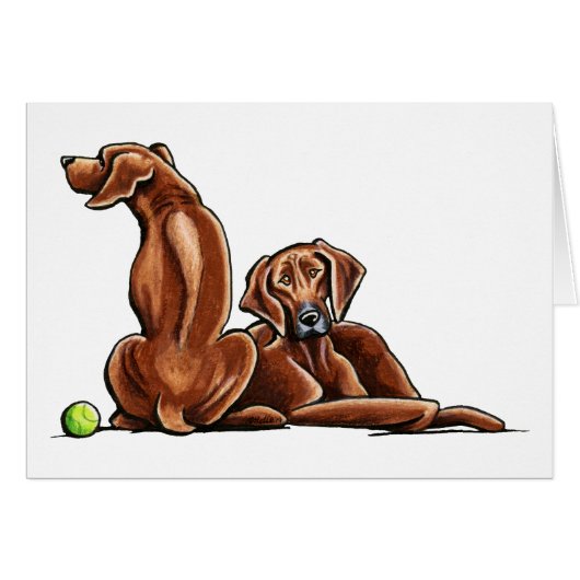 2 Rhodesian Ridgebacks Cards (Front Horizontal)