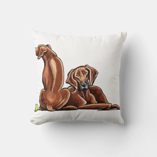 2 Rhodesian Ridgebacks Throw Pillow (Front)