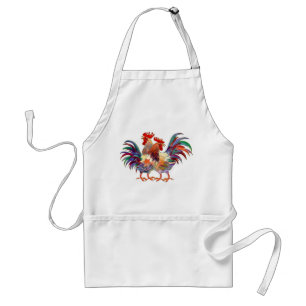 2 ROOSTERS by SHARON SHARPE Adult Apron