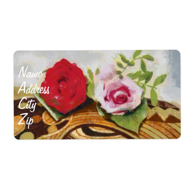 2 roses painting label (Front)