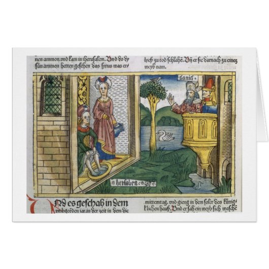 2 Samuel 11 1-5 David sees Bathsheba bathing, from Cards (Front Horizontal)