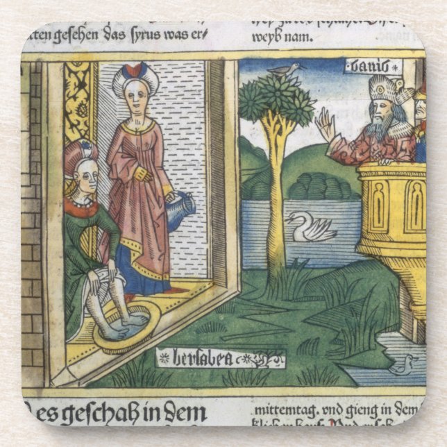 2 Samuel 11 1-5 David sees Bathsheba bathing, from Drink Coaster (Front)