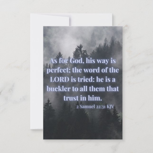 2 Samuel 22:31 KJV Bible Verse Pic Flat Greeting Card (Front)