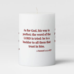 2 Samuel 22:31 KJV Bible Verse Pillar Candle