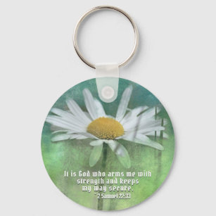 2 Samuel 22:33 It is God who arms me with strength Keychain