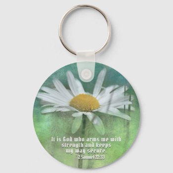 2 Samuel 22:33 It Is God Who Arms Me With Strength Keychain by CChristianDesigns at Zazzle