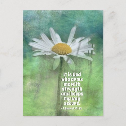 2 Samuel 2233 It is God who arms me with strength Postcard