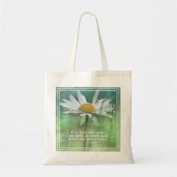2 Samuel 22:33 It Is God Who Arms Me With Strength Tote Bag by CChristianDesigns at Zazzle
