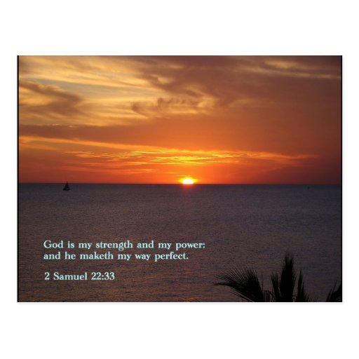 2 Samuel 22:33 Sunset Postcard | Zazzle