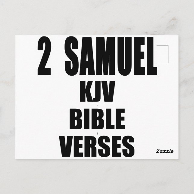 "2 Samuel KJV Bible Verses" Text Postcard (Back)