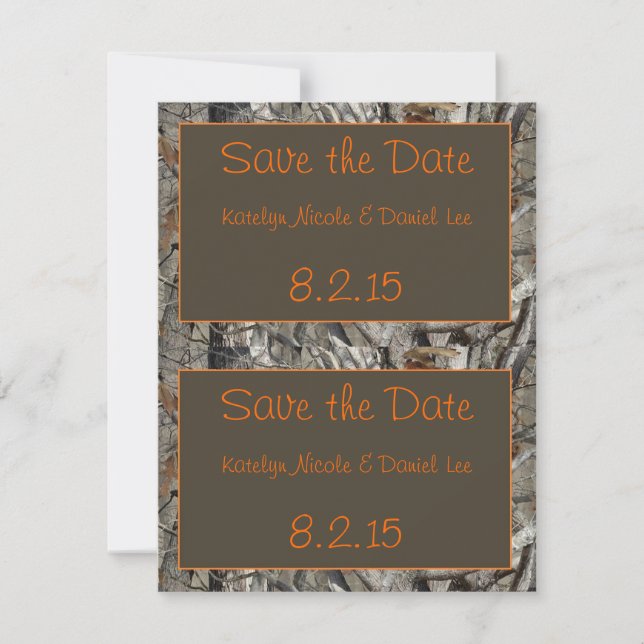 2 Save-the-Date Camo Cards (Front)