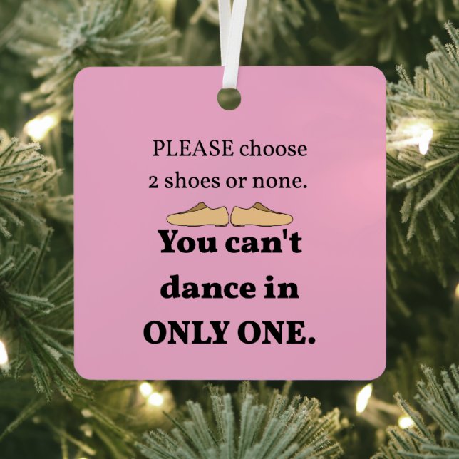 2 Shoes or None Light Pink Metal Ornament (Insitu)
