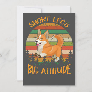 2 Short Legs Big Attitude corgi Invitation