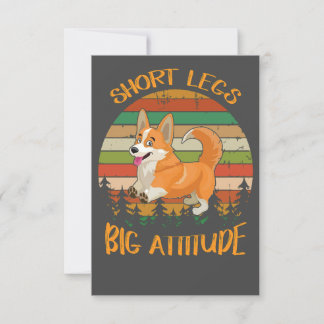 2 Short Legs Big Attitude corgi Thank You Card