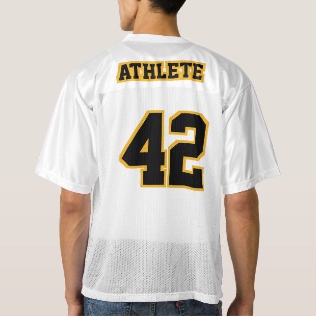 2 Side BLACK GOLD WHITE Men Football Jersey (Back)