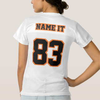 2 Side BLACK ORANGE WHITE Womens Football Jersey
