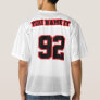 2 Side BLACK RED WHITE Mens Football Jersey