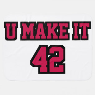 2 Side Blanket WHITE CRIMSON BLACK Football Jersey