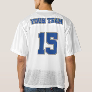 2 Side BLUE GREY WHITE Mens Football Jersey