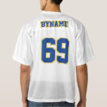 2 Side Blue Old Gold White Mens Football Jersey at Zazzle