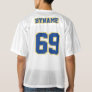 2 Side BLUE OLD GOLD WHITE Mens Football Jersey