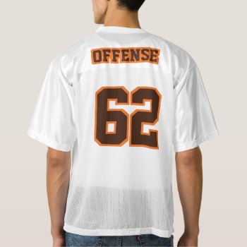 2 Side Brown Orange White Mens Football Jersey by FOOTBALL_JERSEY_DIY at Zazzle