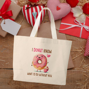 2-Side Cute Donut Bridesmaid Proposal Tote Bag