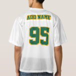 2 Side Dark Green Gold White Mens Football Jersey at Zazzle