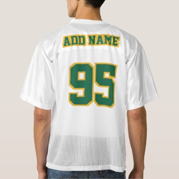2 Side Dark Green Gold White Mens Football Jersey by FOOTBALL_JERSEY_DIY at Zazzle