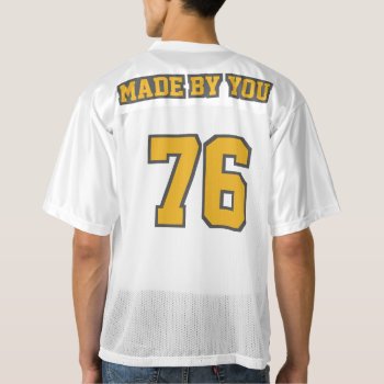 2 Side Gold Grey White Mens Football Jersey by FOOTBALL_JERSEY_DIY at Zazzle