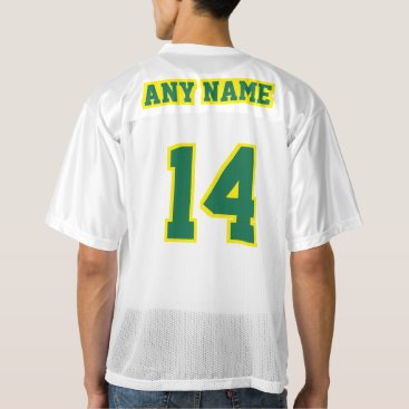 2 Side GREEN YELLOW WHITE Mens Football Jersey
