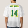 2 Side GREEN YELLOW WHITE Mens Football Jersey