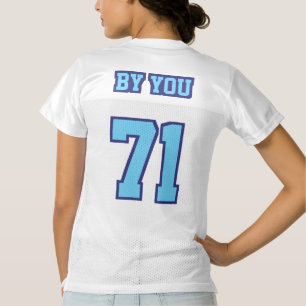 2 Side LIGHT BLUE NAVY WHITE Womens Sport Jersey