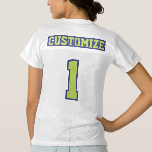 2 Side LIME GREEN NAVY WHITE Womens Sport Jersey