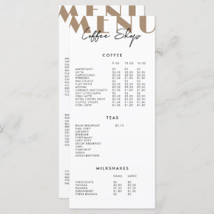 2 Side Modern Minimalist Coffee Shop Menu