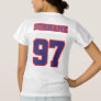 2 Side NAVY BLUE RED WHITE Womens Sport Jersey