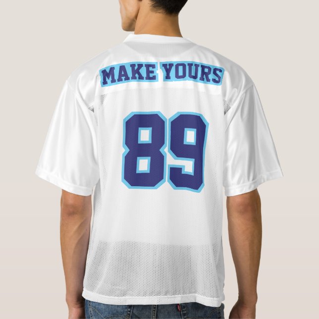 2 Side NAVY LIGHT BLUE WHITE Men Football Jersey (Back)
