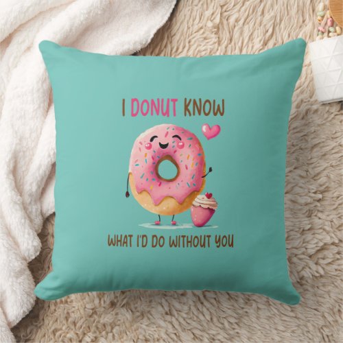 2_Side Personalized Cute Donut Throw Pillow