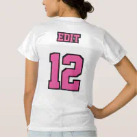 Front LIGHT PINK WHITE Womens Football Jersey Zazzle