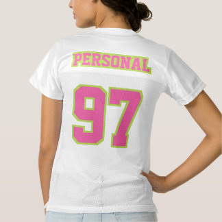 2 Side PINK LIME GREEN WHITE Women Football Jersey