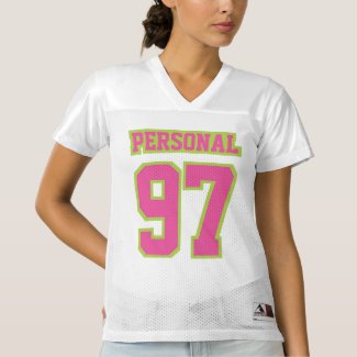 2 Side PINK LIME GREEN WHITE Women Football Jersey